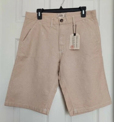 Free Planet Men's Beige Summer Cotton Pocket Shorts Size 32 - Image 1 of 4