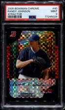 2005 Bowman Chrome #40 Randy Johnson Xfractor /225 PSA 9 Mint Yankees POP 2