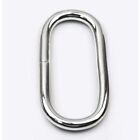Metal Oval Ring Buckles 50x19mm for Bags Belts DIY Silver Tone 10 Pcs