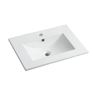 24" X18" Rectangular Bathroom Single Sink Ceramic Bathroom Vanity Top Sink Basin - Picture 1 of 1