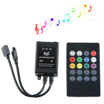 LED Music IR Controller 20key Remote Sound Sensor withut battery For 3528 5050 - Image 1 of 4