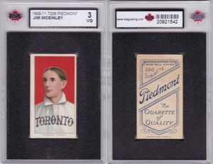 T206 Jim McGinley Piedmont 350 Back Graded KSA 3