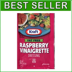 Convenient 1.5 oz Kraft Raspberry Vinaigrette Dressing Pack - 60 Single Servings - Picture 1 of 9