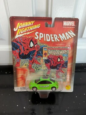 Johnny Lightning Marvel Car Series SpiderMan #1 McFarlane '98 VW Beetle Green - Image 1 of 4