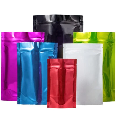 Multicolor Zip Seal Mylar Foil Stand-Up Bags Resealable Zipper Lock Pouches - Image 1 of 4