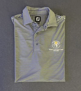 Foot Joy Mens Golf Shirt Large L Yellow Blue Miami Springs Country Club Logo - Picture 1 of 9