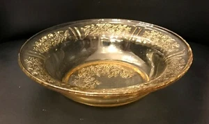 Two Sharon Cabbage Rose Amber Depression Glass Jam Dishes - Picture 1 of 2