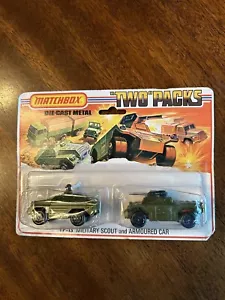 Matchbox Two Packs TP-13 Military Scout & Armoured Car Vintage 1975 Diecast Army - Picture 1 of 9