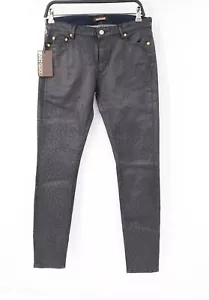 NWT Roberto cavalli jeans Womens 44 30x30 coated skinny animal print leopard - Picture 1 of 13
