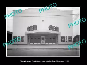 OLD POSTCARD SIZE PHOTO OF NEW ORLEANS LOUISIANA VIEW OF THE GEM THEATER c1950 - Picture 1 of 1