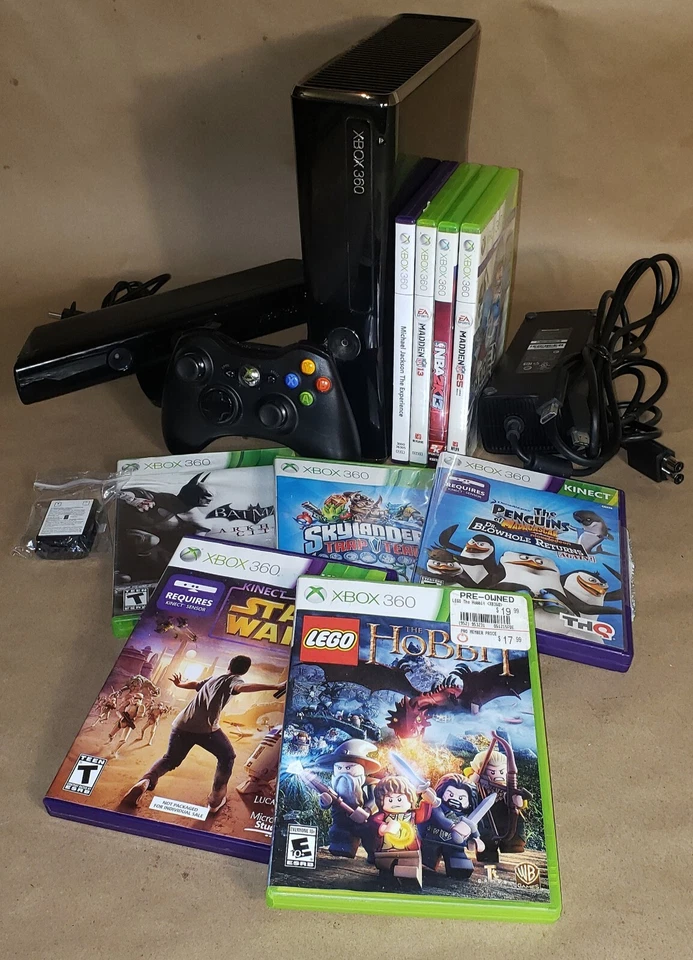 Microsoft Xbox 360S Black XBOX 360 SLIM Game Console Bundle 250GB HDD tested - Image 1 of 4