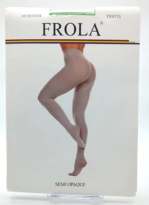 FROLA Damen halb blickdichte Strumpfhose 80 DEN WEICH groß Kleegrün - Bild 1 von 5