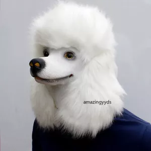 Animal Headgear Dog Cosplay Halloween Costume Latex Head Cover Animal mask - Picture 1 of 13