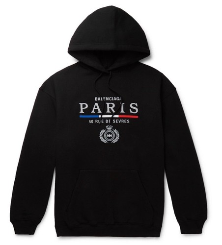 Felpa con cappuccio oversize Balenciaga Paris 40 Rue De Sevres (USATA)