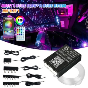 750* Auto Lichtfaser LED RGBW Sternenhimmel Glasfaser Optik Licht Meteor Musik - Picture 1 of 24