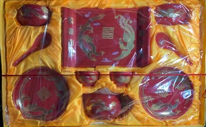 Double Happiness Chinese Wedding Ceremony Luxurious Dinnerware Set - Picture 1 of 2
