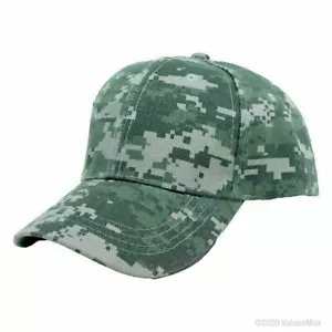 Curved Camo Adjustable Cap, 6 Panel Cap Mens Accessories - Picture 1 of 2