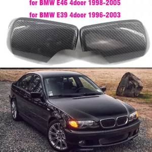 Carbon Fiber Rearview Mirror Cover Cap For BMW E46 E39 325i 330i 540i 525i 530i - Bild 1 von 9