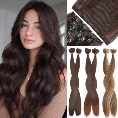 LIQUIDACIÓN EE. UU. 8 PIEZAS Clip en Extensiones de Cabello 100% Real Cabeza Completa como Cabello Humano Foto 1 de 4