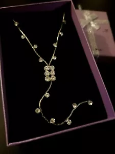 Collana con strass e argento; ciondolo pendente con catena; in confezione regalo; NUOVO - Foto 1 di 12