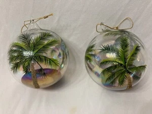 Dillards handbemaltes Glas 3D Palmenschmuck Neu im Karton - Bild 1 von 9