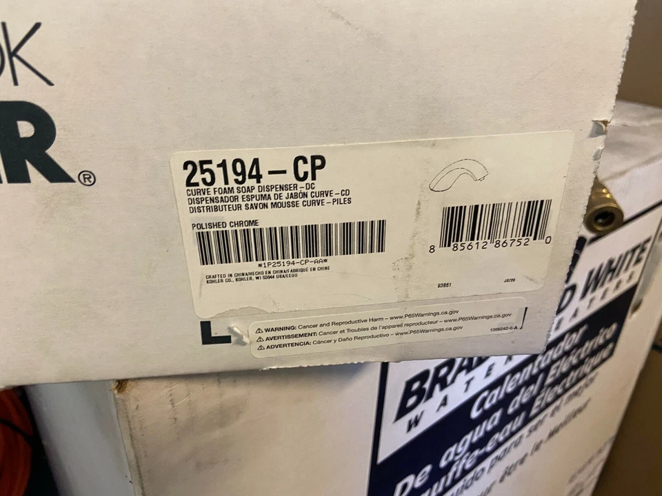 KOHLER # 25194-CP  Curve 3-9/16 in.  Soap Dispenser Polished Chrome NEW - Image 1 of 1