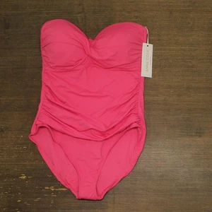 Anne Cole Womens Twist-Front Ruched One-Piece Swimsuit MYMO00501 Pink Glow 14 - Picture 1 of 6