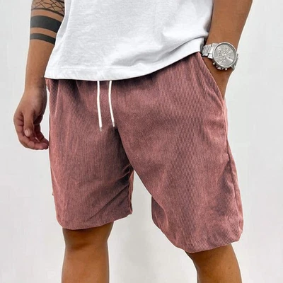 New Corduroy Shorts For men's Casual Shorts Drawstring Retro Trend Casual Shorts - Image 1 of 4
