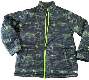 Swiss tech jacket coat boys extra large 14/16 zip camouflage black green - Picture 1 of 5