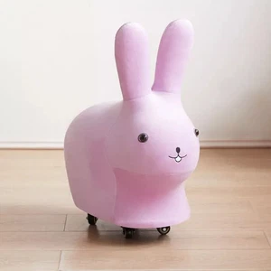 Purple Cute Rabbit Stool Rolling Wheel Footstool Cartoon Chair Home Decor - Picture 1 of 7