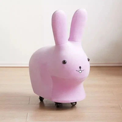 Purple Cute Rabbit Stool Rolling Wheel Footstool Cartoon Chair Home Decor - Image 1 of 4