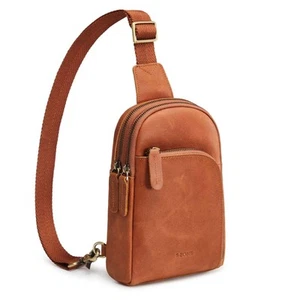 Genuine Leather RFID Blocking Small Sling Bag Women Crossbody Fanny Packs - Picture 1 of 6