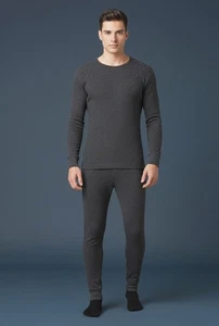 Men's Thermal Long Sleeve T-Shirt Crew Neck Warm Winter Base Layer Top - Picture 1 of 23