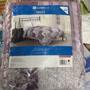 Essential Home Steppdecke Full/Queen Size Flieder Blumen Paisley - Bild 1 von 6