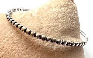 John Atencio Sterling Silver Beaded Bangle 8" - Picture 1 of 6