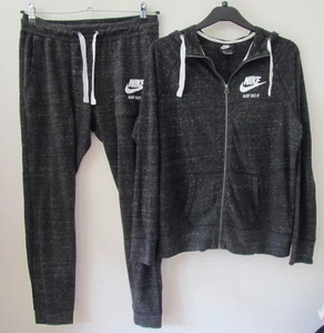 Nike Womens 2 Piece Track Suit Size M L Grey lightweight Just Do It - Picture 1 of 9