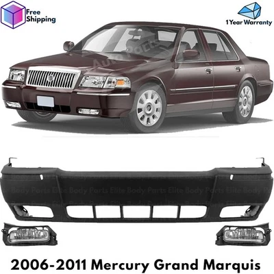 Front Bumper Cover & Fog Light Assembly For 2006-2011 Mercury Grand Marquis Foto 1 de 4