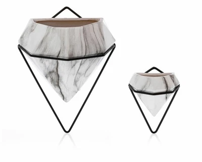 HowHomely Blumentopf Hängend 2x SEMELA Schwarz - Übertöpfe Wand Zimmerpflanzen - Bild 1 von 4