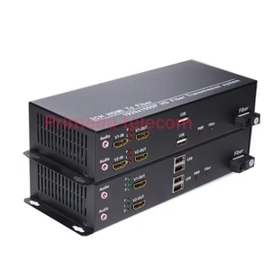 2 Kanäle 1080p HDMI über Medien Konverter Glasfaser Extender mit 2 KVM und Audio - Bild 1 von 4