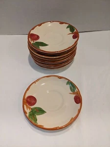 Franziskaner Ware Apfel Set (9) kleine Untertassen Geschirr 5,75" mehrere Stempel - Bild 1 von 10