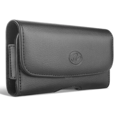 Horizontal Leather Case w/ Belt Loops Clip Pouch Holster 5.70 x 2.95 x 0.43 inch - Image 1 of 4