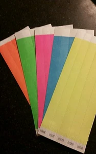 500 3/4" PULSERAS TYVEK EN 5 COLORES NEÓN, PULSERAS DE PAPEL, BRAZALETES - Imagen 1 de 1
