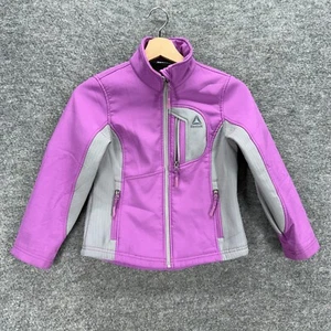 Reebok Jacket Girls S Small Purple Full Zip Long Sleeve Fleece Pockets Casual - Picture 1 of 6