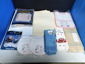 Cross Stitch Fabric/Towels/Bib's/Jar Top/etc. Kits Lot All New - Picture 1 of 7