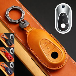 Genuine Leather Car Key Fob Case Cover For Mercedes Benz C S W206 W223 S350 S400