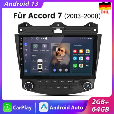 Für Honda Accord 7 VII 2003-2007 Android 13 Autoradio GPS Navigation WIFI 2+64GB - Bild 1 von 4