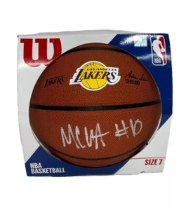 MAX CHRISTIE SIGNED LOS ANGELES LAKERS WILSON LOGO BASKETBALL PSA 2C95572 - Picture 1 of 5