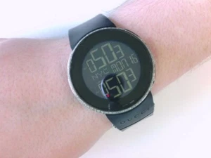 Unisex Gucci Half Case Diamond Ref. 114-2. Black Digital Swiss Watch. 44mm. - Picture 1 of 12