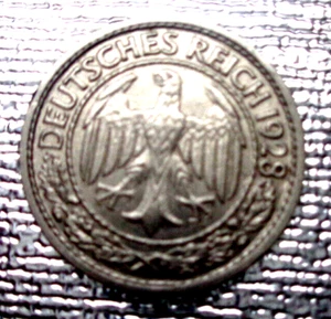 1928 GERMANY 50 PFENNIG VINTAGE COIN/COMBINED SHIPPING. - Picture 1 of 7