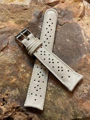 Vintage 19mm Flex-on Gray Rubber Watch Band Stainless Buckle NOS Like Tropic - Photo 1/4